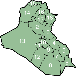 I Governatorati dell'Iraq (numerati)