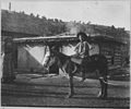 "A Mesa Creek Valley rancher's daughter en route to school." The little girl on her burro takes leave of her mother for - NARA - 523021.jpg