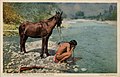 "Apache Indian at Navajo Rio, Arizona." Fred Harvey series. (NBY 22660).jpg