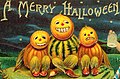 "A Merry Halloween." with three Jack-o-Lanterns (cropped).jpg