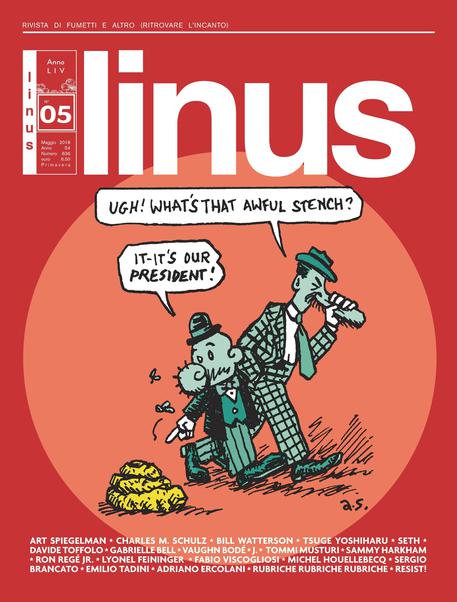 La cover di 'linus' di maggio, un'opera di Art Spiegelman © ANSA